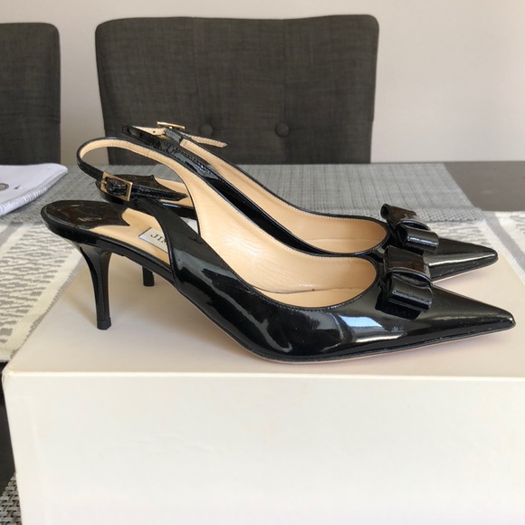 HP 🎉💝Jimmy Choo bow patent leather size 36 heels - Picture 2 of 8
